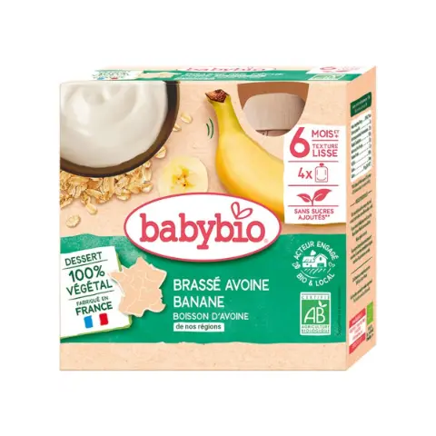 იოგურტი შვრიის რძის ბანანი 4 ცალი 0986 ბეიბი ბიო - Baby Bio
