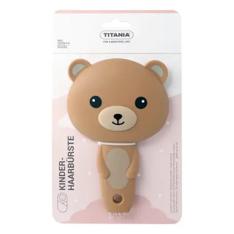 Титания – расчёска детская, в форме медведя, коричневая, 15.5см