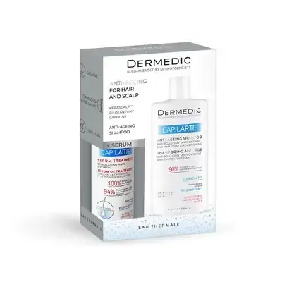 Дермедик-набор CAPILARTE сыворотка против выпадения волос 150мл+ANTI-AGING шампунь 300мл