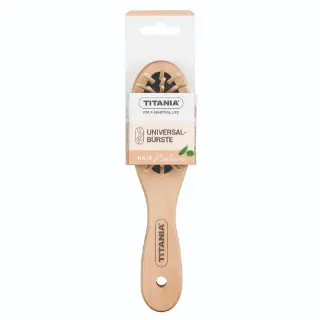 Titania - щетка для волос, дерево, с деревянными зубьями, овальная, 18см