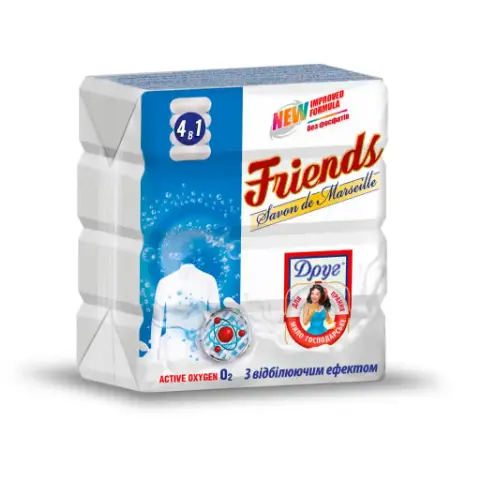 Friends - хозяйственное мыло отбеливающее 125гx4шт, 500г