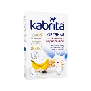 Кабрита Каша из козьего молока овсяная с бананом и черносливом с 6 месяцев 180 г 7984