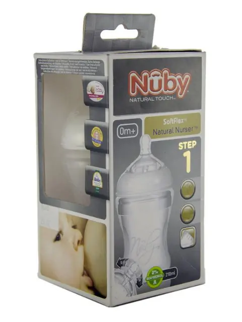 Бутылочка с силиконовой соской 210мл Nuby