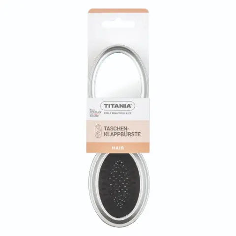 Titania - зеркало в складной сумке с зеркалом, нержавеющая сталь, 8.5см