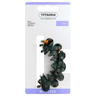 Titania – заколка для волос "Волна", черная/коричневая (8255)