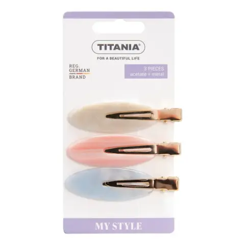 Titania - заколки для волос пастельных цветов, 3шт