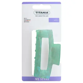 Titania – заколка для волос, четырёхугольная, акриловая светло-голубая